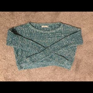 A&F Heather green cropped sweater